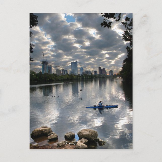 Ladybird Lake Kayak - Skyline - Austin Texas Postcard (Front)