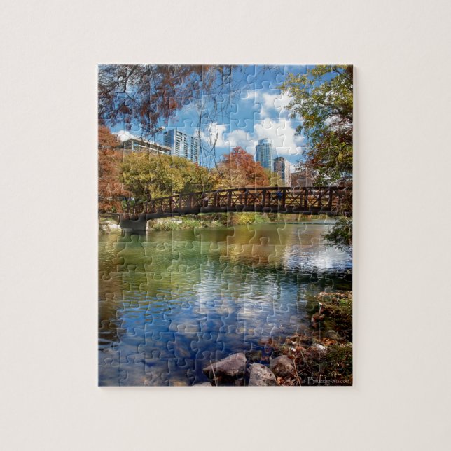 Ladybird Lake Running Trail Bridge - Austin, Texas Jigsaw Puzzle (Vertical)