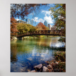 Ladybird Lake Running Trail Bridge - Austin, Texas Poster