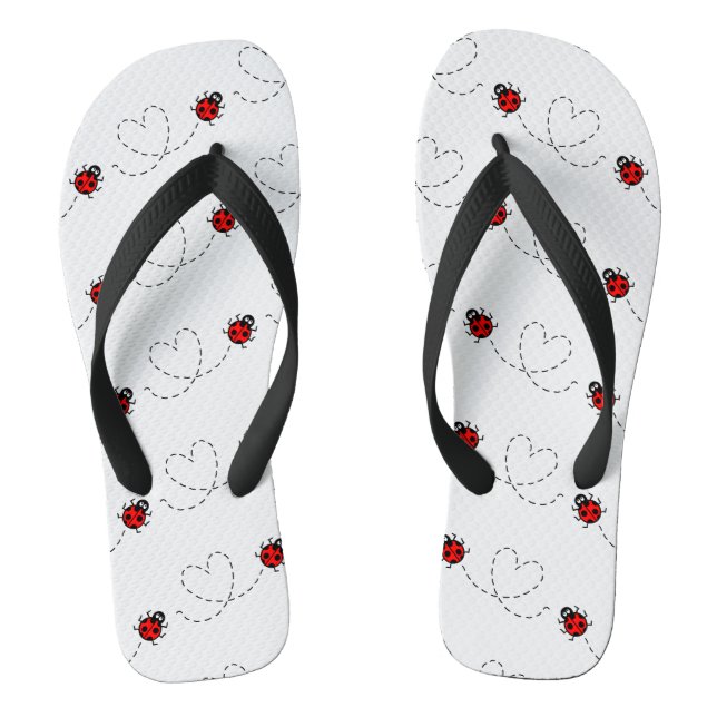 Ladybird Pattern Flip Flops (Footbed)