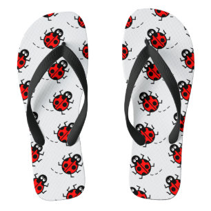 Ladybird Pattern Flip Flops