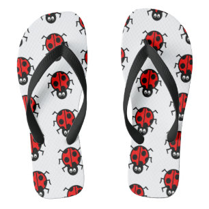 Ladybird Pattern Flip Flops
