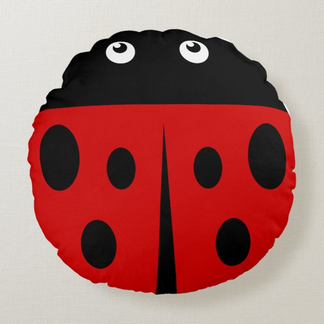 Ladybird Round Pillow (Front)