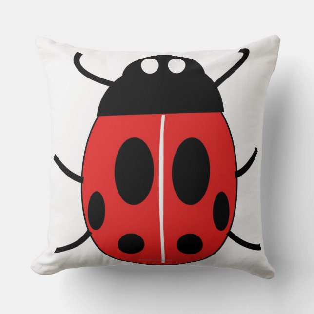 Ladybird Throw Pillow (Front)