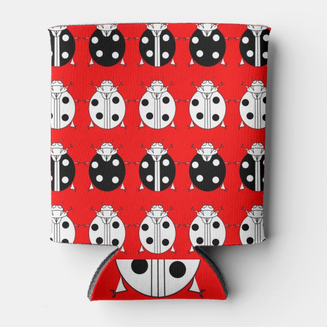 Ladybirds: cute pattern design. can cooler (Front)