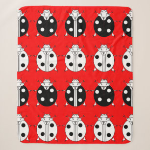ladybirds pattern sherpa blanket