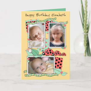 Ladybirds Personalized Birthday for kids Card
