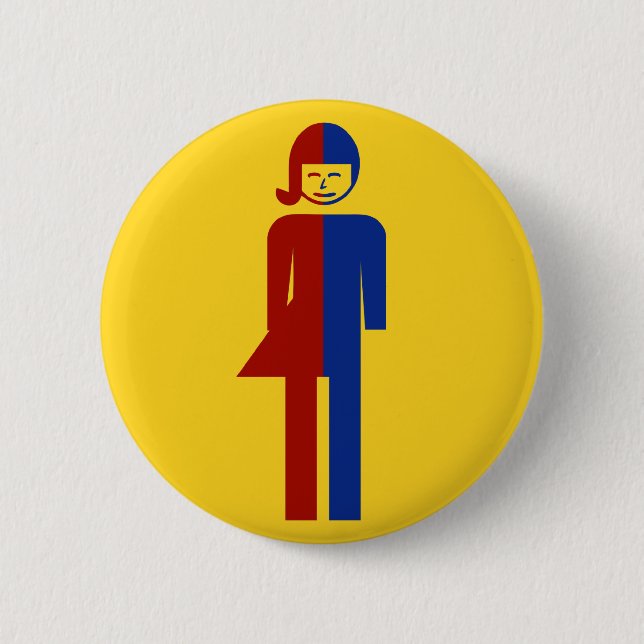 Ladyboy / Tomboy Toilet ⚠ Thai Sign ⚠ 2 Inch Round Button (Front)