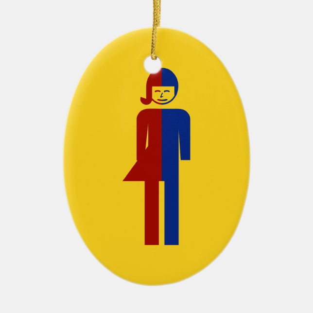 Ladyboy / Tomboy Toilet ⚠ Thai Sign ⚠ Ceramic Ornament (Front)