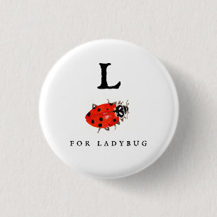 Ladybug  1 inch round button