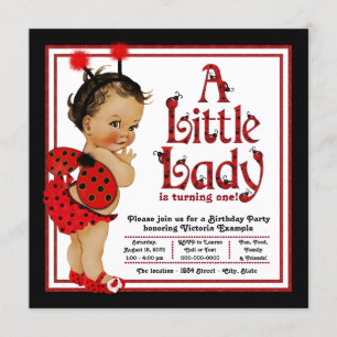 Ladybug 1er Anniversaire Invitations