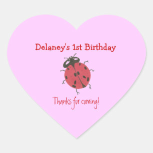 Ladybug 1st birthday sticker