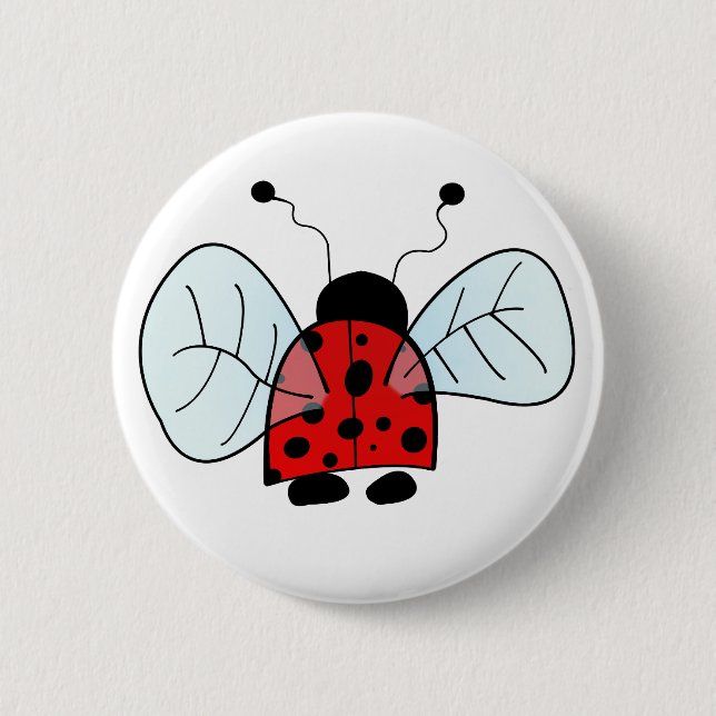 ladybug 2 inch round button (Front)
