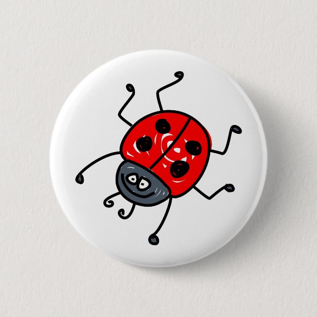ladybug 2 inch round button (Front)