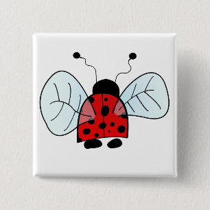 Ladybug 2 Inch Square Button