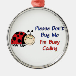 Ladybug-2 Medical Coder Metal Ornament