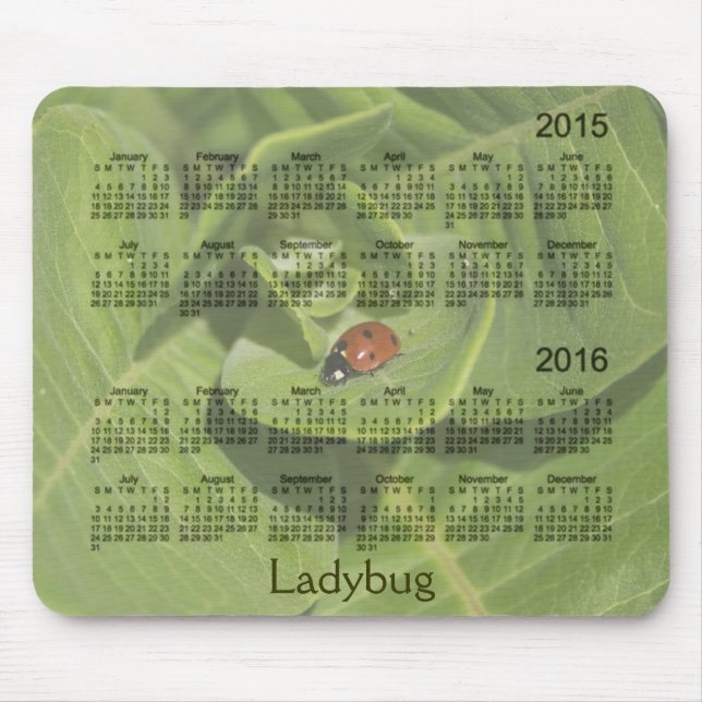 Ladybug 2 Year 2015-2016 Calendar Mousepad (Front)