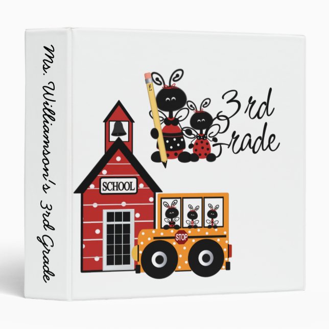 Ladybug 3rd Grade Binder (Front/Spine)