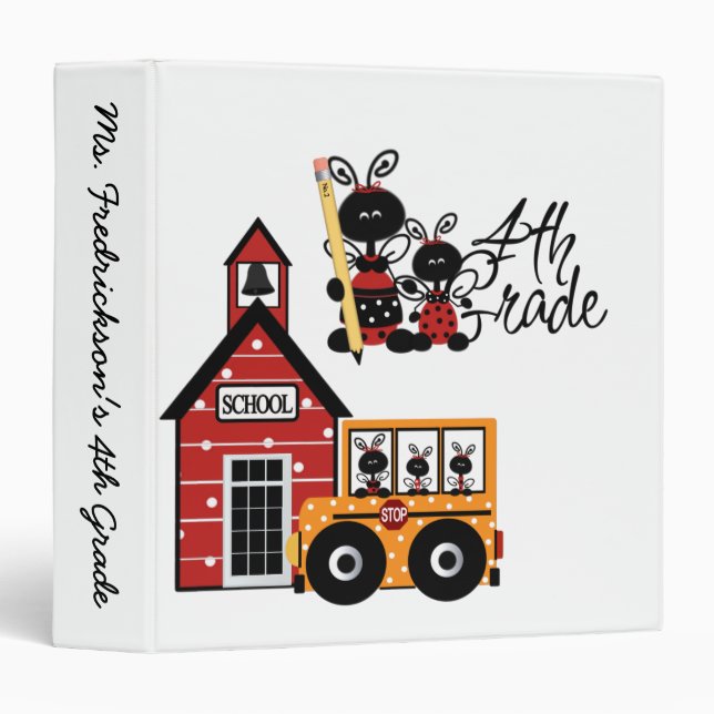 Ladybug 4th Grade Binder (Front/Spine)