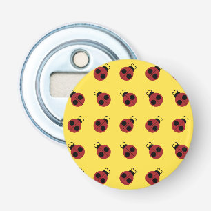 Ladybug 60s retro cool red yellow bottle opener