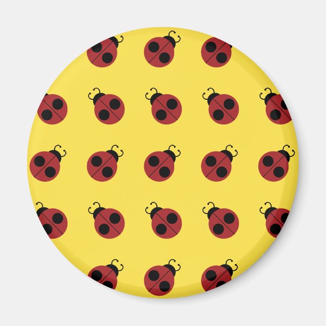 Ladybug 60s retro cool red yellow magnet (Front)