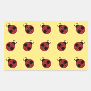 Ladybug 60s retro cool red yellow sticker