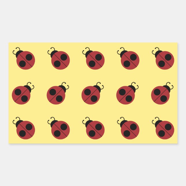 Ladybug 60s retro cool red yellow sticker (Front)