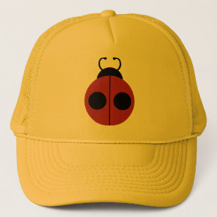 Ladybug 60s retro cool red yellow trucker hat