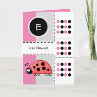 Ladybug add name for kids pink Birthday