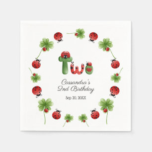 Ladybug Alphabet Letter Kids 2nd Birthday Welcome Napkin