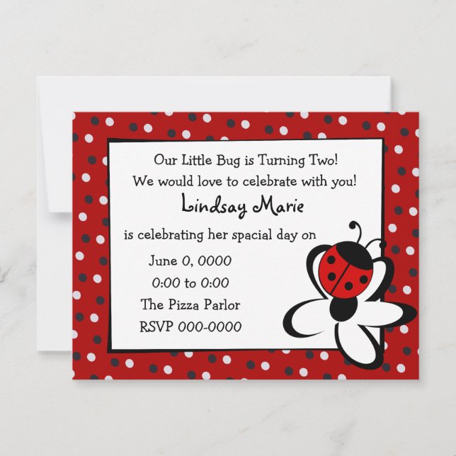 Ladybug and Daisy Invitation (Front)