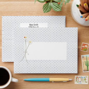 Ladybug and Daisy On Pin Dots Envelope
