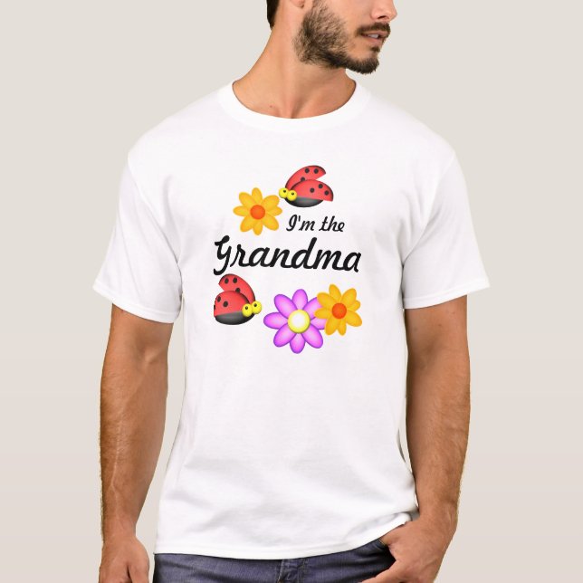 Ladybug and Flowers T-Shirt (Front)