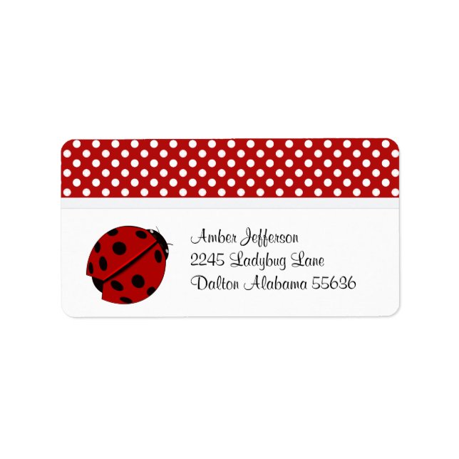 Ladybug and Polka-dot Address Labels (Front)