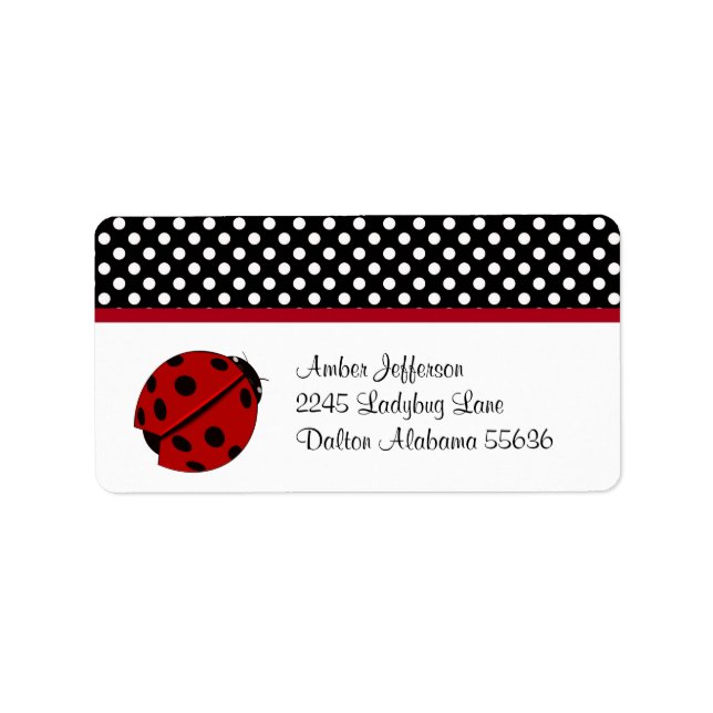 Ladybug and Polka-dot Address Labels (Front)