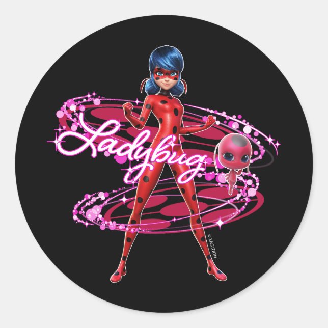 Ladybug and Tikki Graphic Classic Round Sticker (Front)