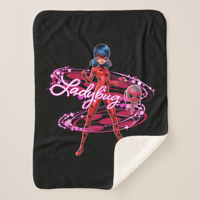 Ladybug and Tikki Graphic Sherpa Blanket (Front)