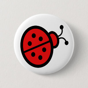 Ladybug Art 2 Inch Round Button