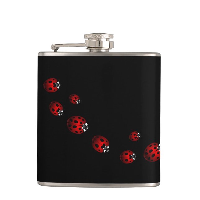 Ladybug Art Flask Custom Ladybug Drink Flask (Front)