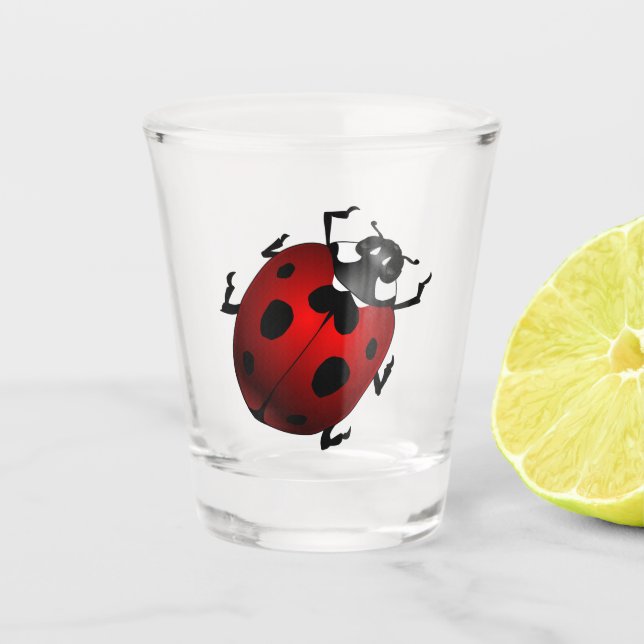 Ladybug Art Shot Glasses Gifts & Ladybug  Glasses (Front)
