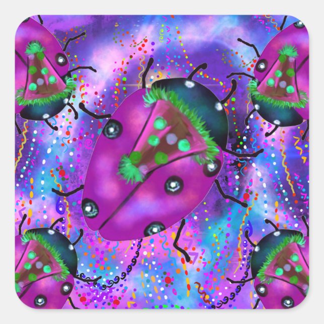 LADYBUG ART SQUARE STICKER (Front)