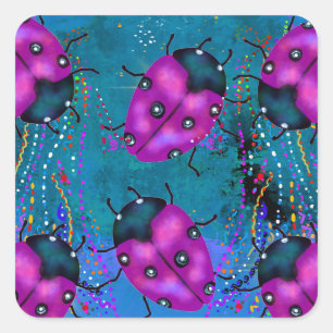 LADYBUG ART SQUARE STICKER