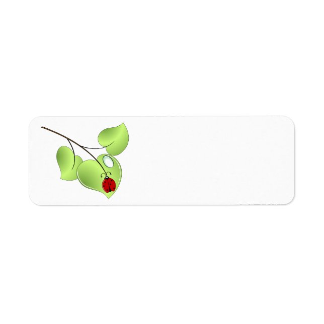 Ladybug avec trois feuilles et une goutte (Devant)