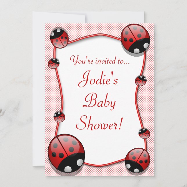 Ladybug Baby Shower Invitation (Front)