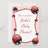 Ladybug Baby Shower Invitation