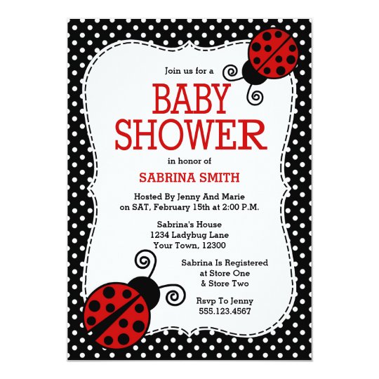 Ladybug Baby Shower Invitation