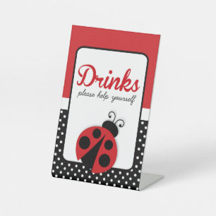 Ladybug Baby Shower or Birthday Drink Pedestal Sign