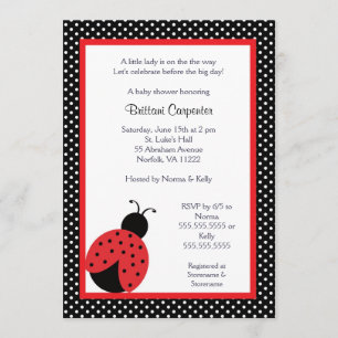 Ladybug Baby Shower or Birthday Party invite