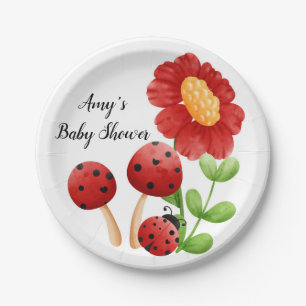 Ladybug Baby Shower Paper Plate