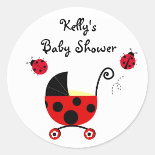 Ladybug Baby Shower Stickers Labels